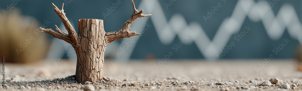 Fototapeta premium Economic Downturn and Environmental Impact: A stark image illustrating the intersection of economic instability and environmental degradation.