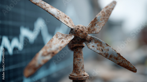 Rusty Wind Turbine: An aged...
