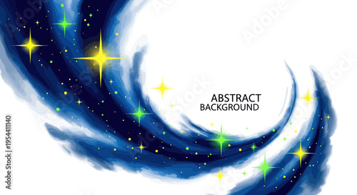 Abstract cosmic swirl with glowing stars and nebula background, digital art