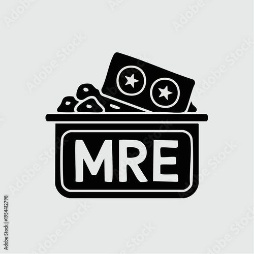 MRE Meal Ready to Eat military food vector icon