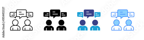 Discussion icon set multiple style collection
