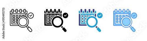 Inspection icon set multiple style collection