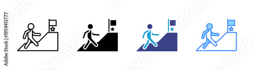 Canvastavla Achieving Goal icon set multiple style collection