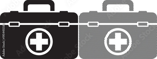 Two medical first aid cases in contrasting designs and materials