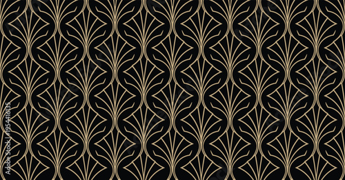 Elegant Art Deco Golden Pattern Seamless Design.