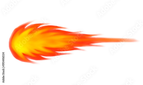 Fireball flame element isolated on PNG background.
