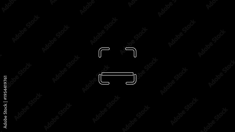 Scanner frame animation with digital scan indicator. Scanning animation ...