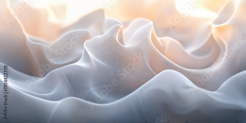 Abstract Soft Fabric Waves with Gentle Light and Minimal Texture