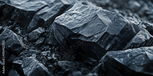 Dark Stone Rocks with Rough Texture and Natural Surface Detail