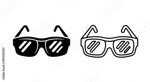 Trendy sunglasses icon with lenses, fashion eyewear