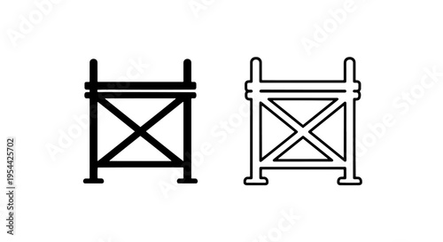 Industrial scaffolding frame icon for building worksite safety
