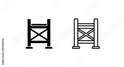 Temporary construction scaffolding icon for building safety