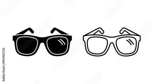 Modern sunglasses eyewear icon for fashion lifestyle and sun protection