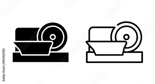 Bench grinder machine icon vector for sharpening and workshop tools