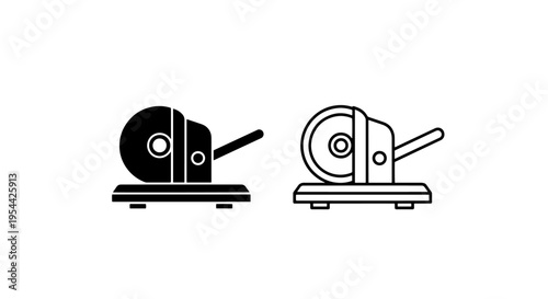 Industrial angle grinder machine icon vector for construction and tools