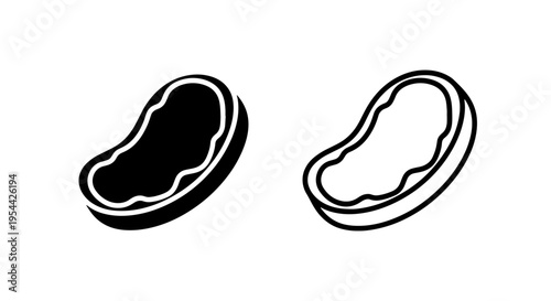 Vászonkép Kidney bean icon: simple black and outline flat vector design for food