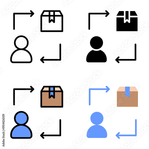 Direct marketing  icon collection of various styles for design branding, print and digital media