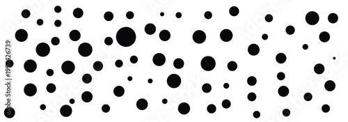 Set of different size black seamless polka dots patterns on a light white background. Polka dot vector pattern used in branding for children items, toys, packaging, textile and graphic design. EPS 10.