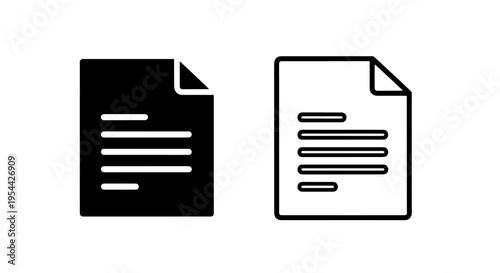Business document and paper file page icon for office administration