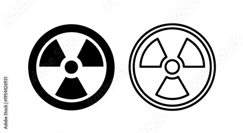 Radioactive radiation hazard warning symbol for nuclear safety sign
