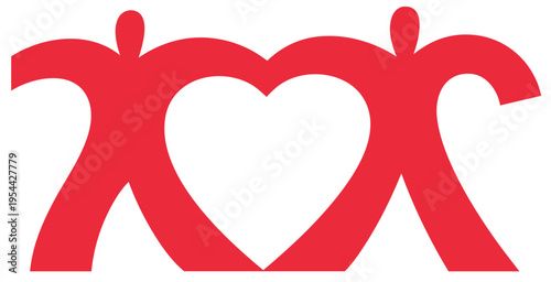 People United Heart Logo — Community Charity, Social Unity and Volunteer Organization Identity for Nonprofit Projects