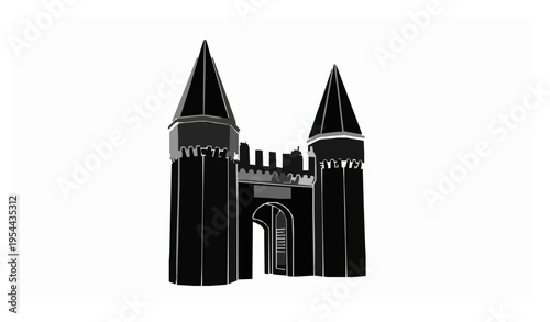 Topkapi Palace entrance silhouette vector Istanbul Turkey landmark isolated on white background