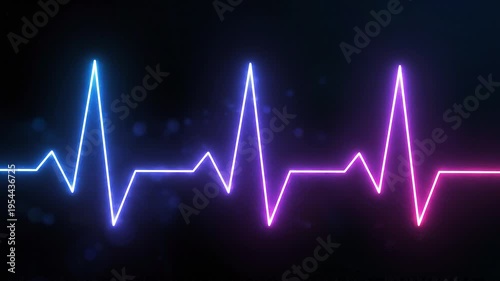 Neon colored heart rate monitor lines.