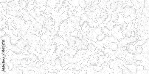 Gray topographic map lines on white background texture pattern_1