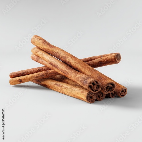 Pile Of Cinnamon Sticks On Light Gray Background