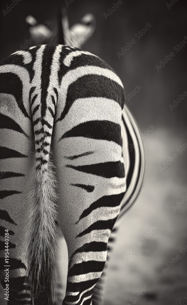 Fototapeta premium a close-up of the backside of an african zebra