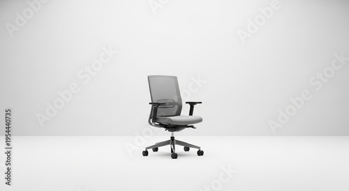 Modern office chair and armchair on white background
