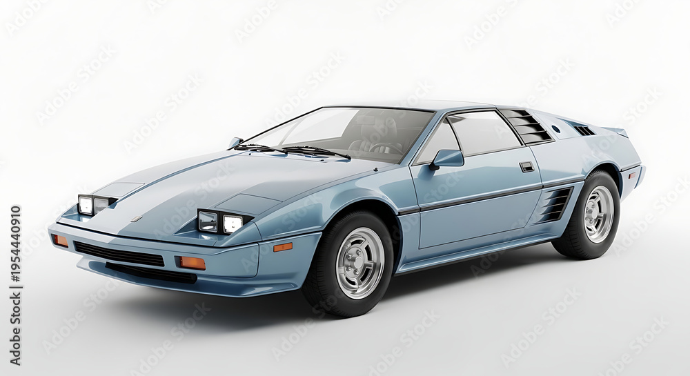 Obraz premium Light blue vintage sports car with pop up headlights