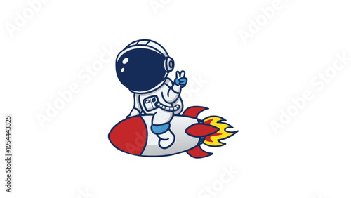 Vector illustration of an astronaut with
a white background