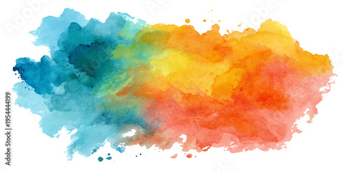 Vibrant watercolor paints, blending colors create an abstract and expressive display of creative potential. 