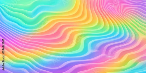 A seamless vector illustration features a bright abstract rainbow background with a colorful wave pattern and artistic textures for a vibrant spectrum wallpaper design