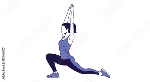 Woman performing a low lunge yoga pose in athletic wear