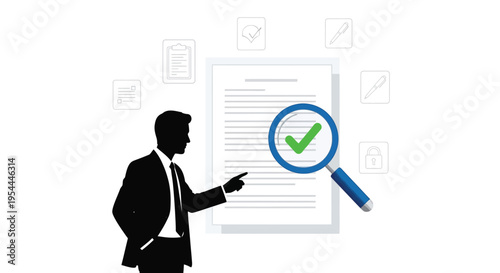 A man reviewing documents with a magnifying glass signifying careful inspection