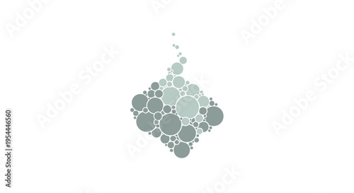 Abstract arrangement of overlapping circles forming a diamond shape