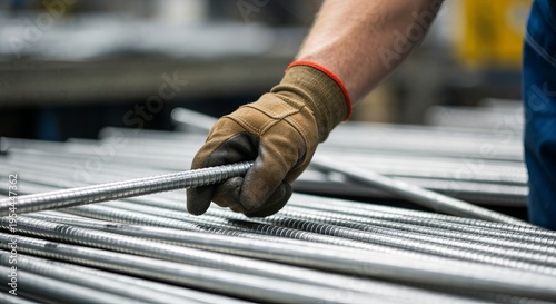 Thorough Inspection and Careful Handling of Steel Rods in a Safety-Focused Workplace Environment