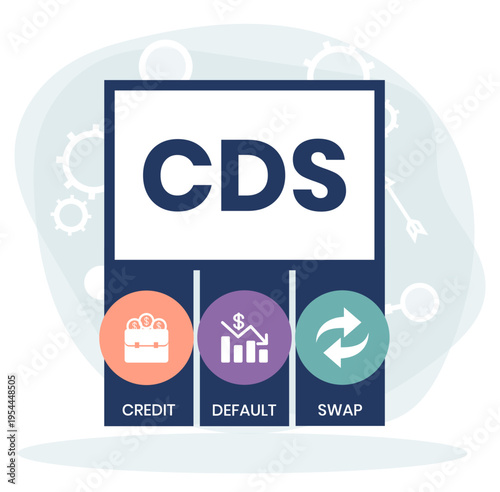 CDS - Credit Default Swap acronym. business concept background. vector illustration concept with keywords and icons. lettering illustration with icons for web banner, flyer