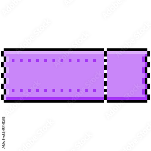 Vector illustration of coupons and tickets with pixel art design, 80s, 90s old arcade game style, tickets for cinema, theater, circus, film, festival, music, entry pass, admit one, template design