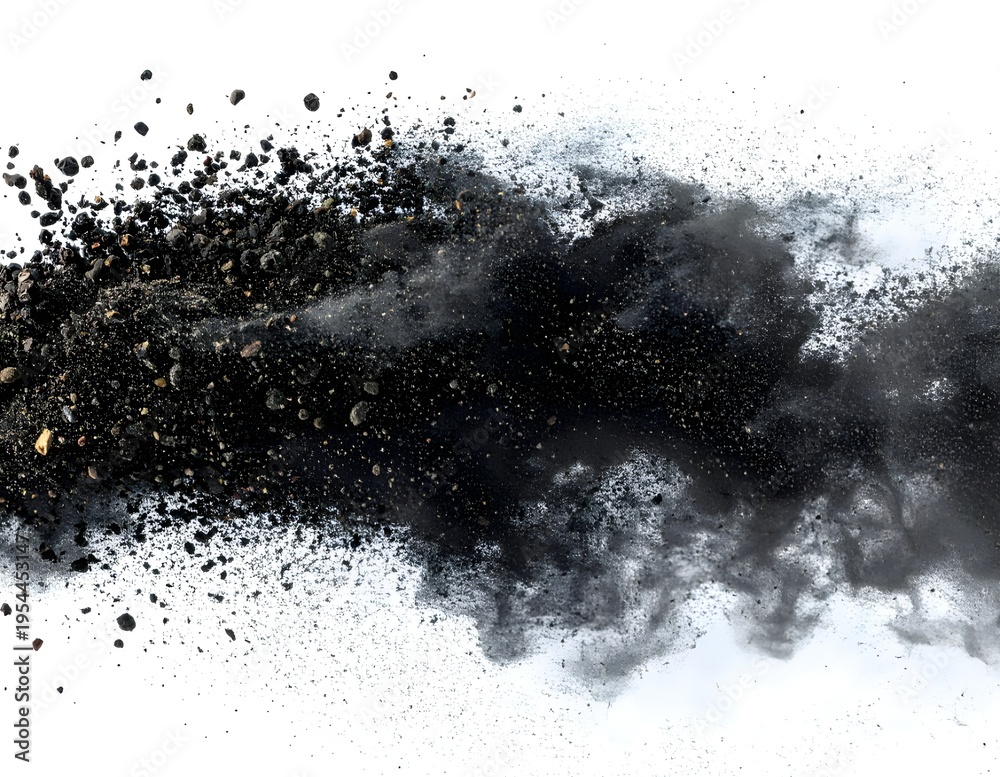 Obraz premium black pepper powder explosion isolated on white background 