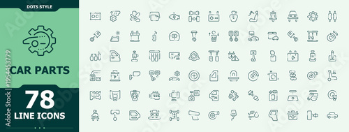 Car Parts icon. Thin web icons. Service icon set. Related to car repair, service, automotive, garage, vehicle and more.