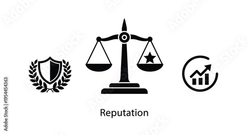 Justice security and growth represented with a stark silhouette