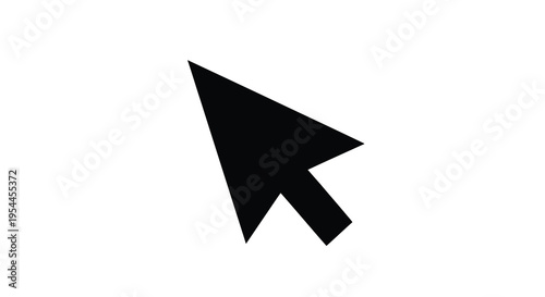 A black arrow pointer is displayed against a white background silhouette