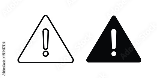 attention sign symbol. Vector outline drawing. Editable stroke.