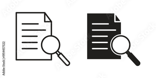 Audit icon symbol. Vector outline drawing. Editable stroke.