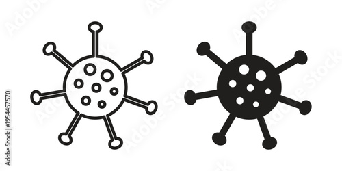 Bacteria icon symbol. Vector outline drawing. Editable stroke.