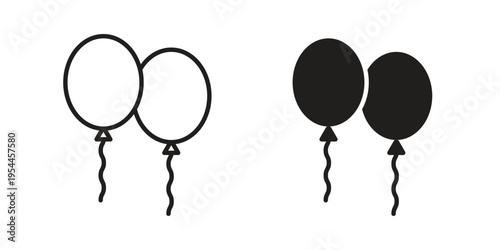 Balloon icon symbol. Vector outline drawing. Editable stroke.