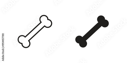 Bones icon symbol. Vector outline drawing. Editable stroke.